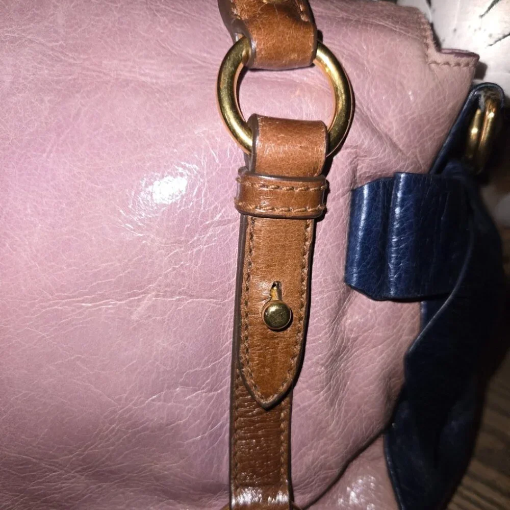 EUC Authentic Rare Tricolor MiuMiu Vitello 2 way Satchel - Picture 5 of 15